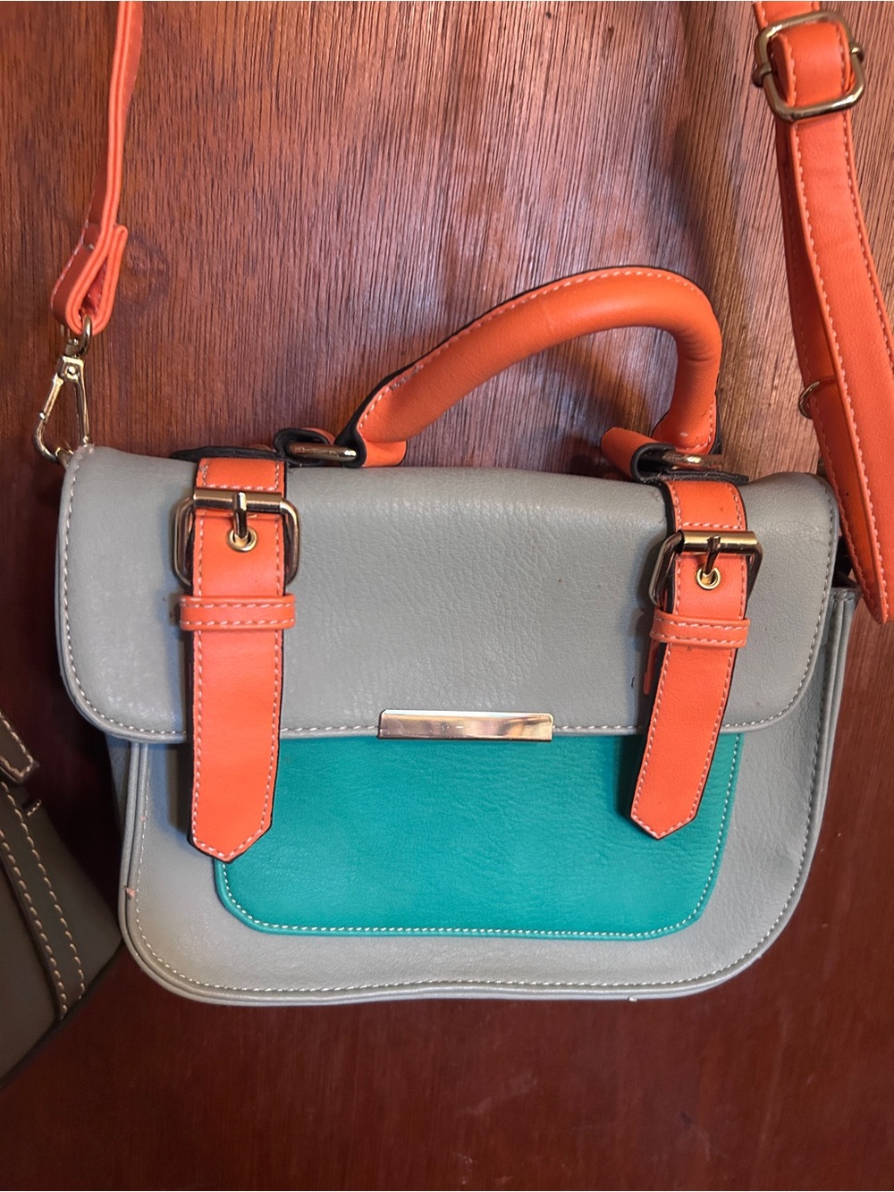 Two purse lot deal- dooney and bourke grey purse and teal orange crossbody - Picture 5 of 12